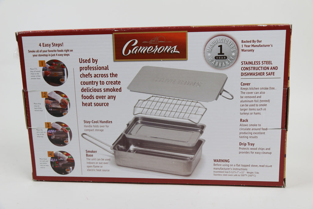  Camerons Large Stovetop Smoker - Stainless Steel BBQ